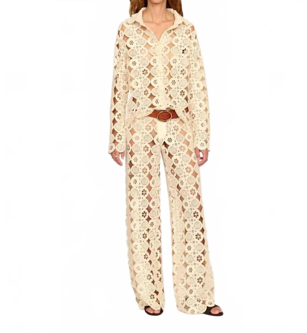 NEW ELIOU pao lace wide leg pants in heirloom ecru